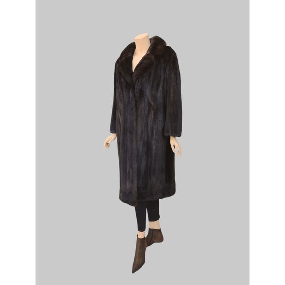 Vintage Dark Brown Mink Coat -Large - Picture 3 of 11